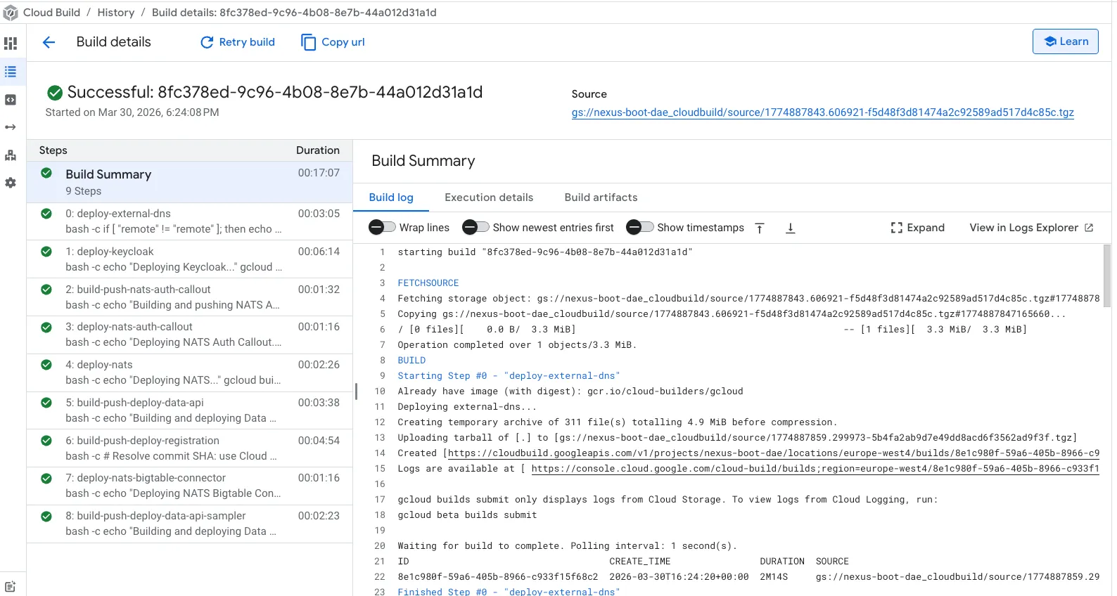 GCP Cloud Build Success
